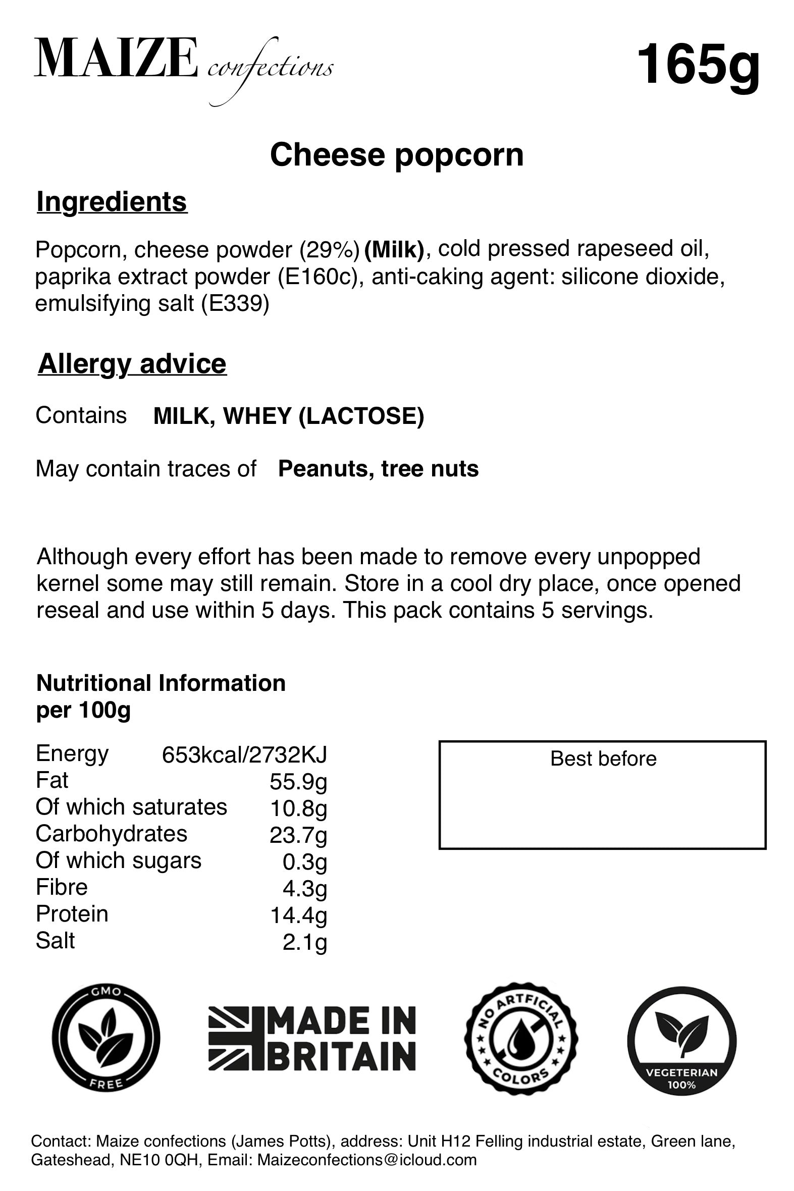 Extremely cheesy popcorn 165g